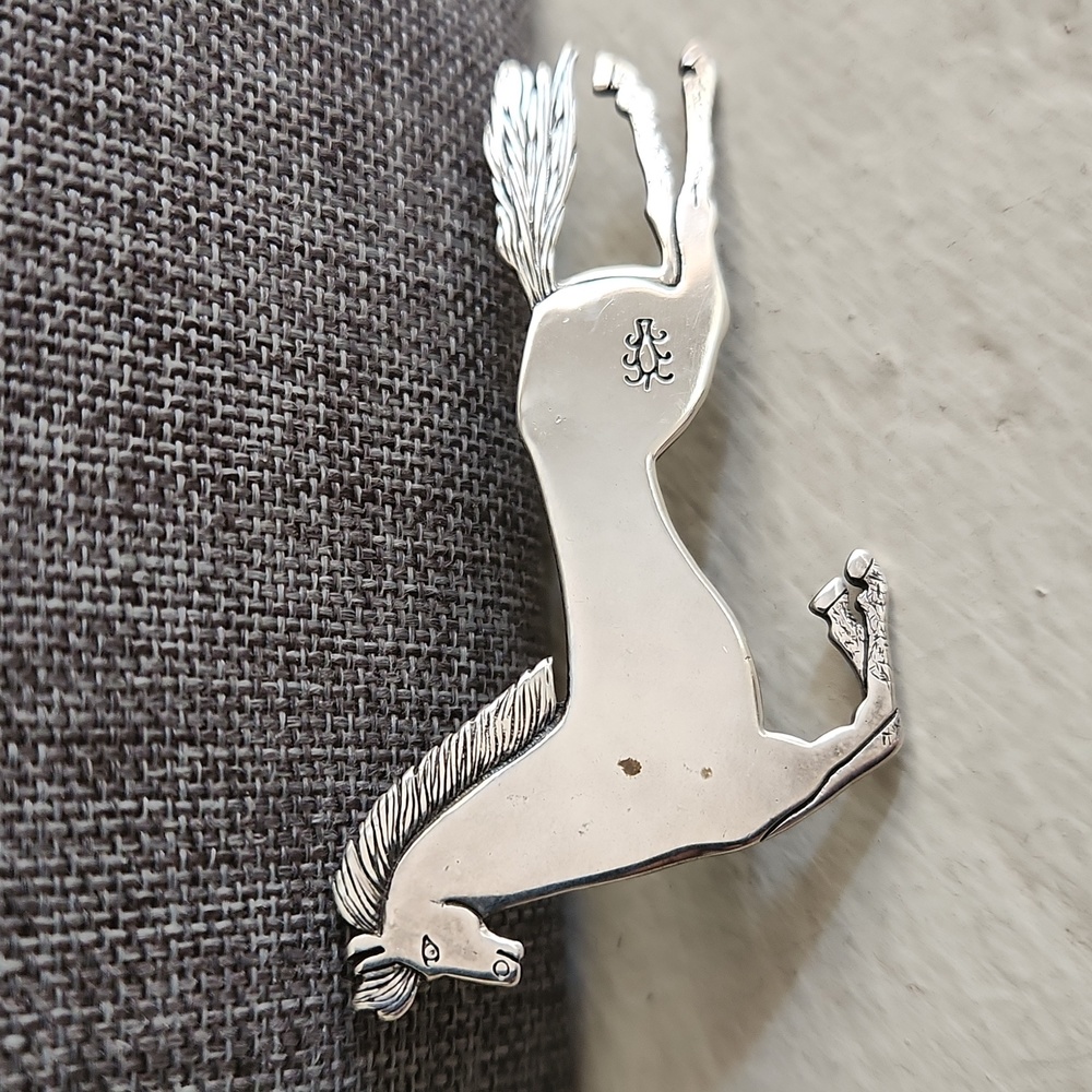 Amazing Vintage Native American Navajo Running Pony Pin by Frank Salcido πβ₯οΈ - Picture 10 of 11
